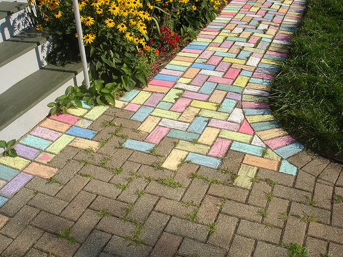 sidewalk art chalk game for kids